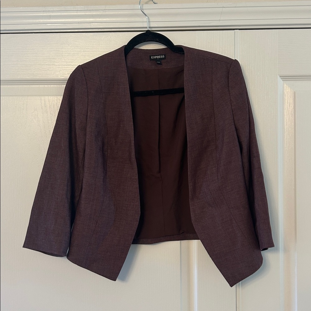 Express Maroon Open-Front Blazer - Picture 6 of 6